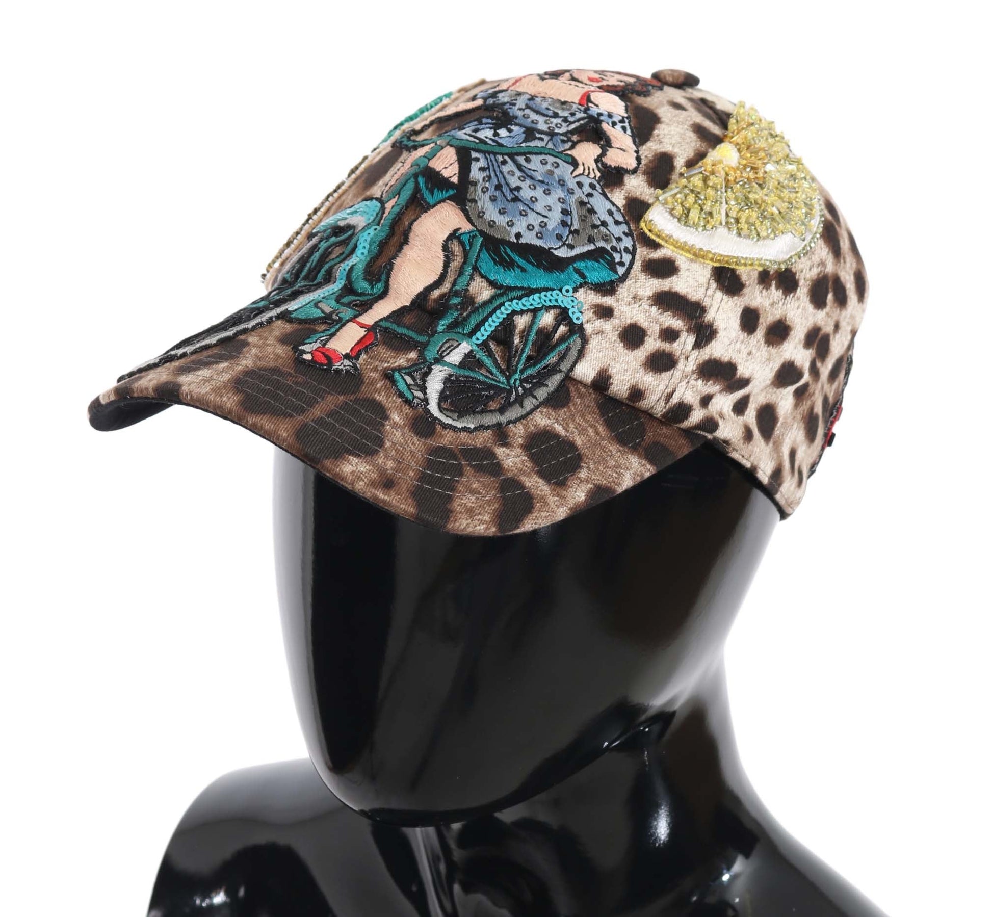 Dolce & Gabbana Elegant Sequined Leopard Baseball Cap - Sandy Store ByNet