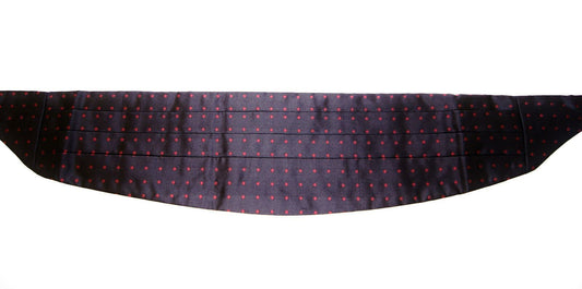 Dolce & Gabbana Elegant Silk Black Cummerbund with Red Polka Dots - Sandy Store ByNet