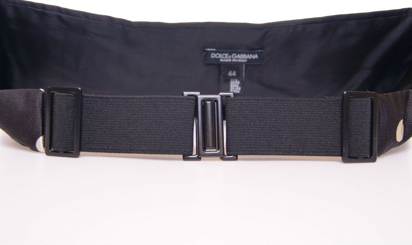 Dolce & Gabbana Elegant Silk Black Polka Dot Cummerbund - Sandy Store ByNet