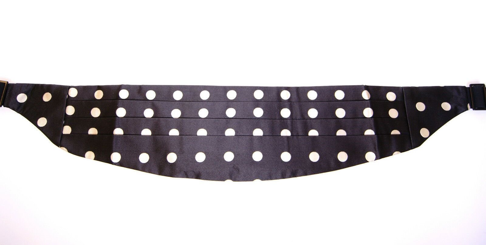 Dolce & Gabbana Elegant Silk Black Polka Dot Cummerbund - Sandy Store ByNet