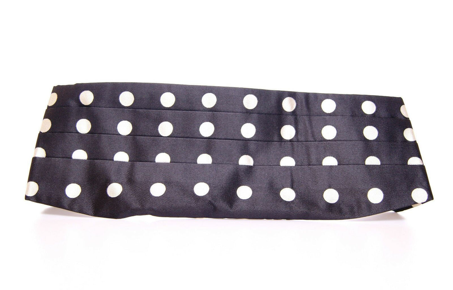 Dolce & Gabbana Elegant Silk Black Polka Dot Cummerbund - Sandy Store ByNet