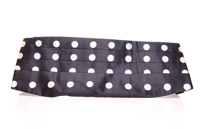 Dolce & Gabbana Elegant Silk Black Polka Dot Cummerbund - Sandy Store ByNet