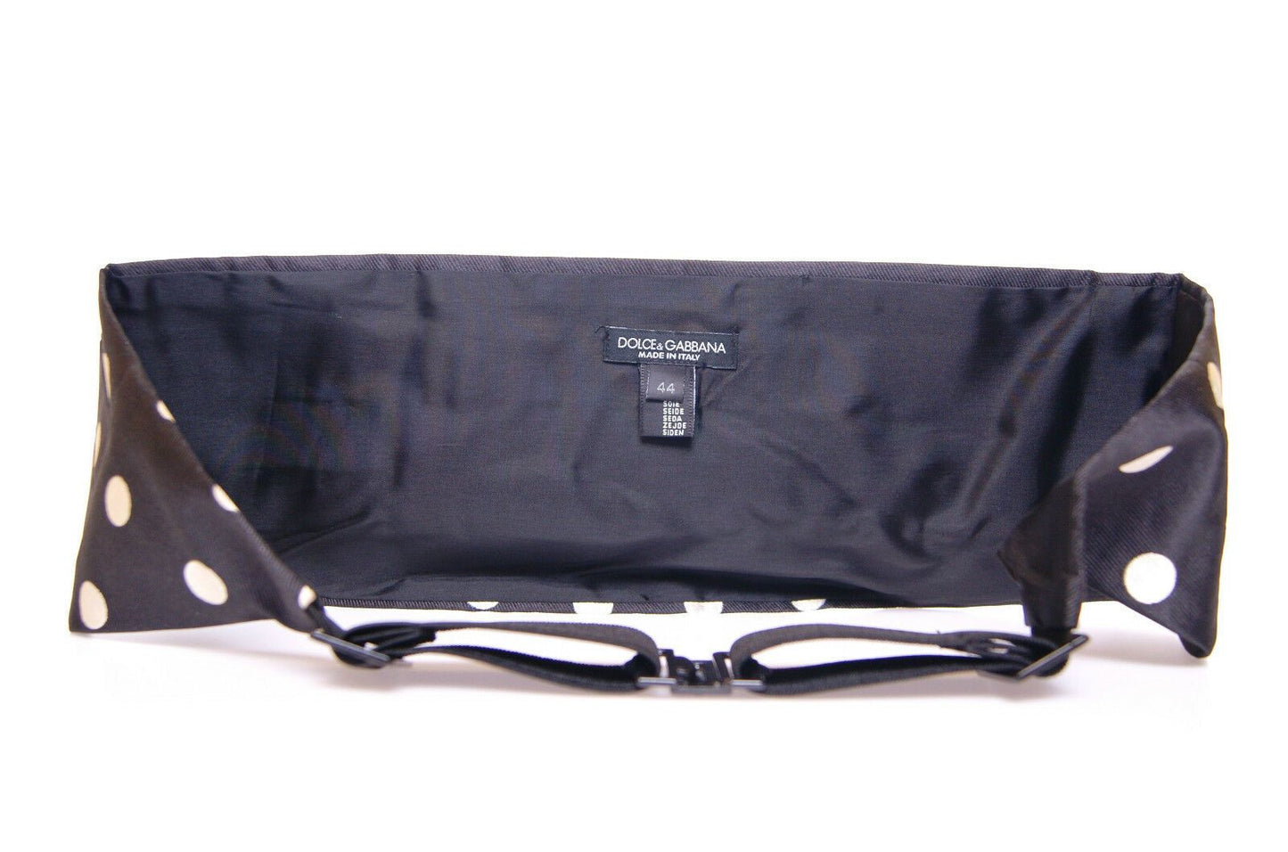 Dolce & Gabbana Elegant Silk Black Polka Dot Cummerbund - Sandy Store ByNet