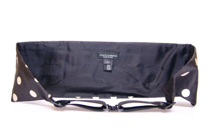 Dolce & Gabbana Elegant Silk Black Polka Dot Cummerbund - Sandy Store ByNet