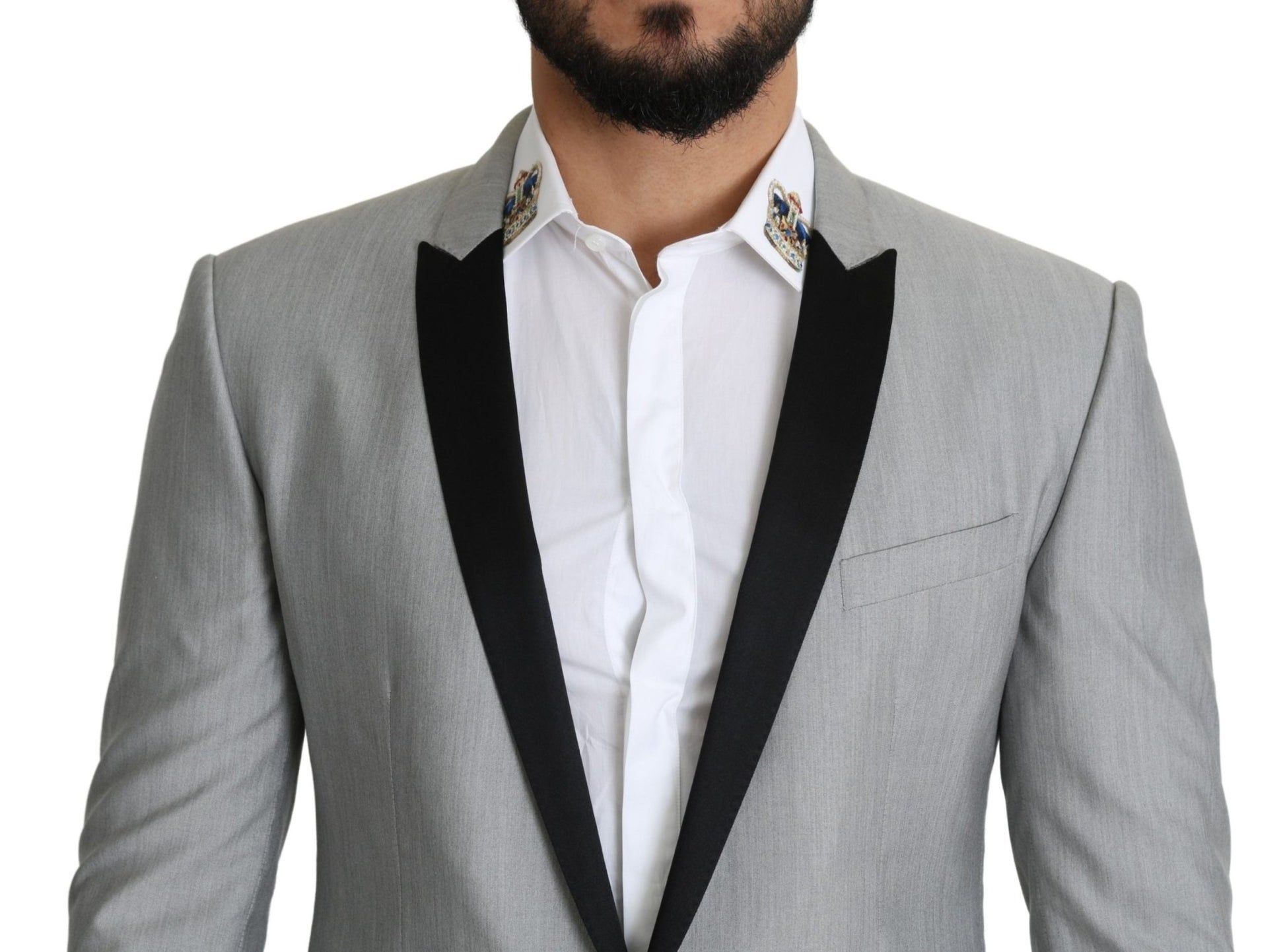 Dolce & Gabbana Elegant Silk Blend Light Gray Blazer - Sandy Store ByNet