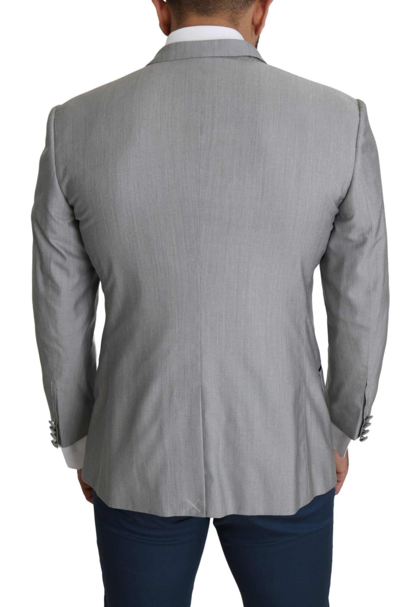 Dolce & Gabbana Elegant Silk Blend Light Gray Blazer - Sandy Store ByNet