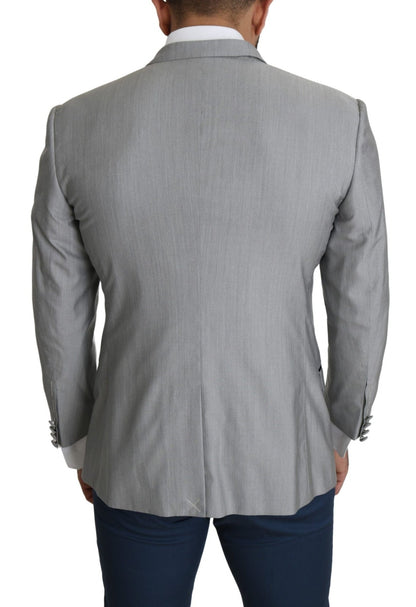 Dolce & Gabbana Elegant Silk Blend Light Gray Blazer - Sandy Store ByNet
