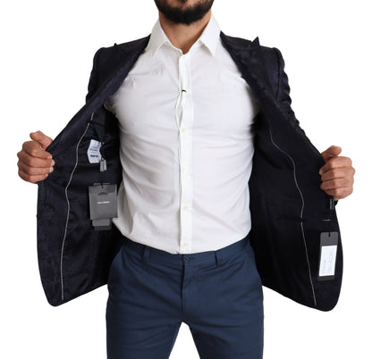Dolce & Gabbana Elegant Silk Blend Martini Blazer in Blue - Sandy Store ByNet