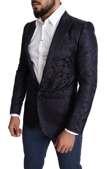 Dolce & Gabbana Elegant Silk Blend Martini Blazer in Blue - Sandy Store ByNet