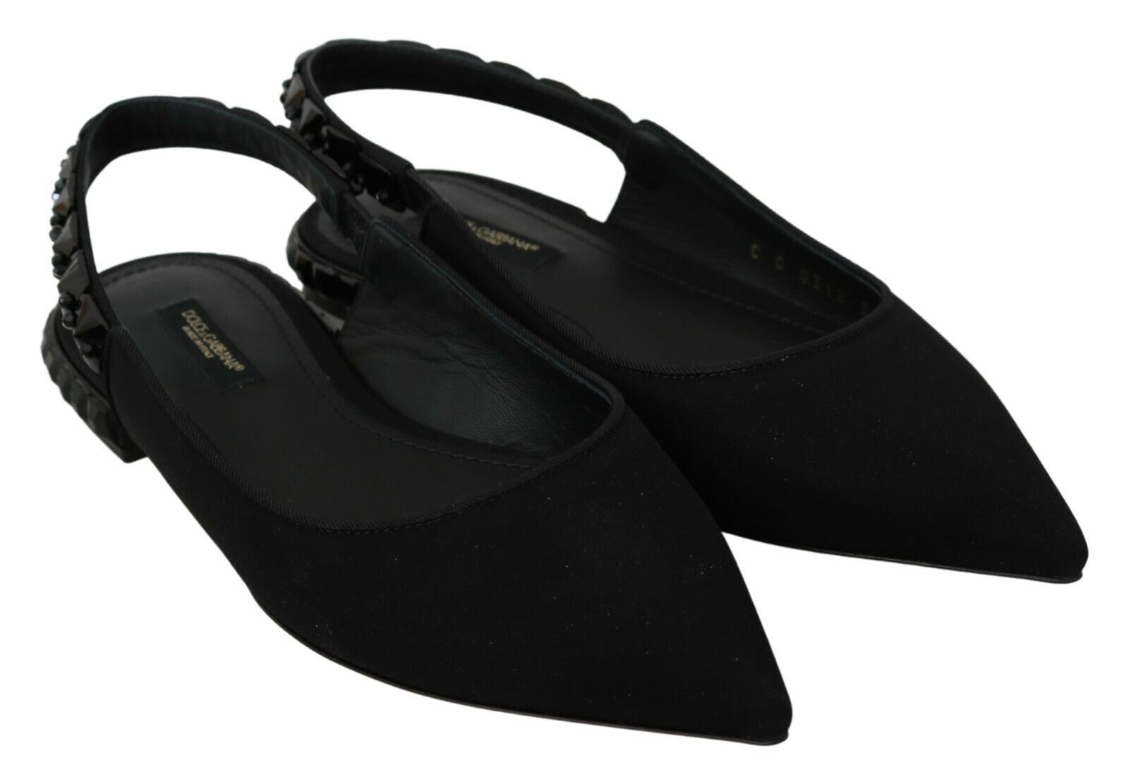 Dolce & Gabbana Elegant Silk Blend Slingback Flats with Crystals - Sandy Store ByNet