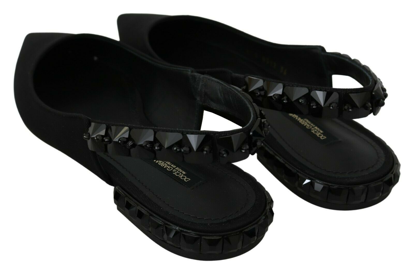 Dolce & Gabbana Elegant Silk Blend Slingback Flats with Crystals - Sandy Store ByNet