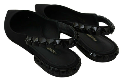 Dolce & Gabbana Elegant Silk Blend Slingback Flats with Crystals - Sandy Store ByNet