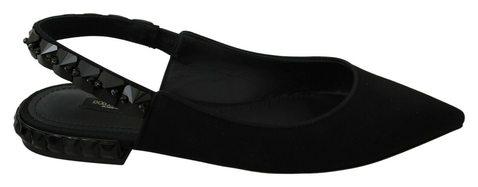 Dolce & Gabbana Elegant Silk Blend Slingback Flats with Crystals - Sandy Store ByNet