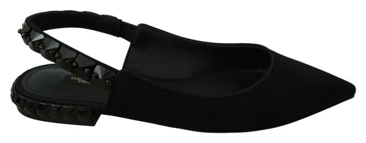 Dolce & Gabbana Elegant Silk Blend Slingback Flats with Crystals - Sandy Store ByNet