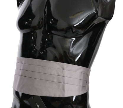 Dolce & Gabbana Elegant Silk Cummerbund in Sophisticated Gray - Sandy Store ByNet