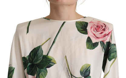 Dolce & Gabbana Elegant Silk Floral A - Line Dress - Sandy Store ByNet