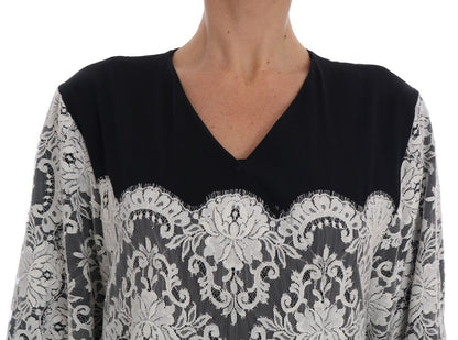 Dolce & Gabbana Elegant Silk Floral Lace Kaftan Maxi Dress - Sandy Store ByNet