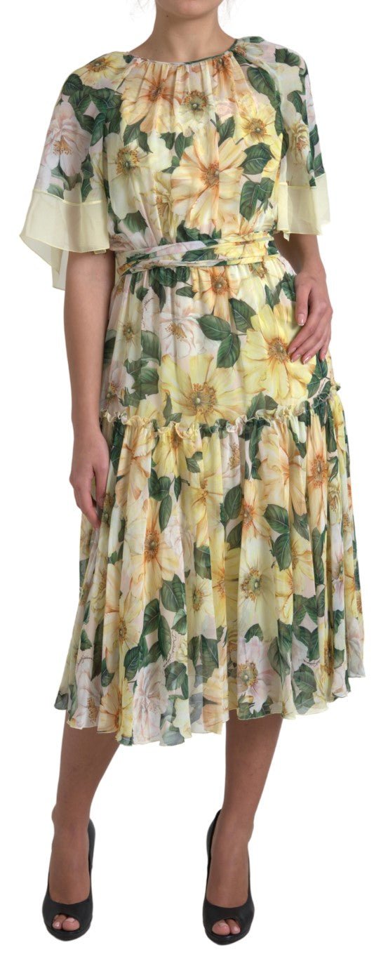 Dolce & Gabbana Elegant Silk Floral Maxi Dress - Sandy Store ByNet
