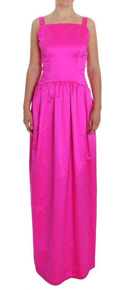 Dolce & Gabbana Elegant Silk Full Length Pink Sheath Dress - Sandy Store ByNet
