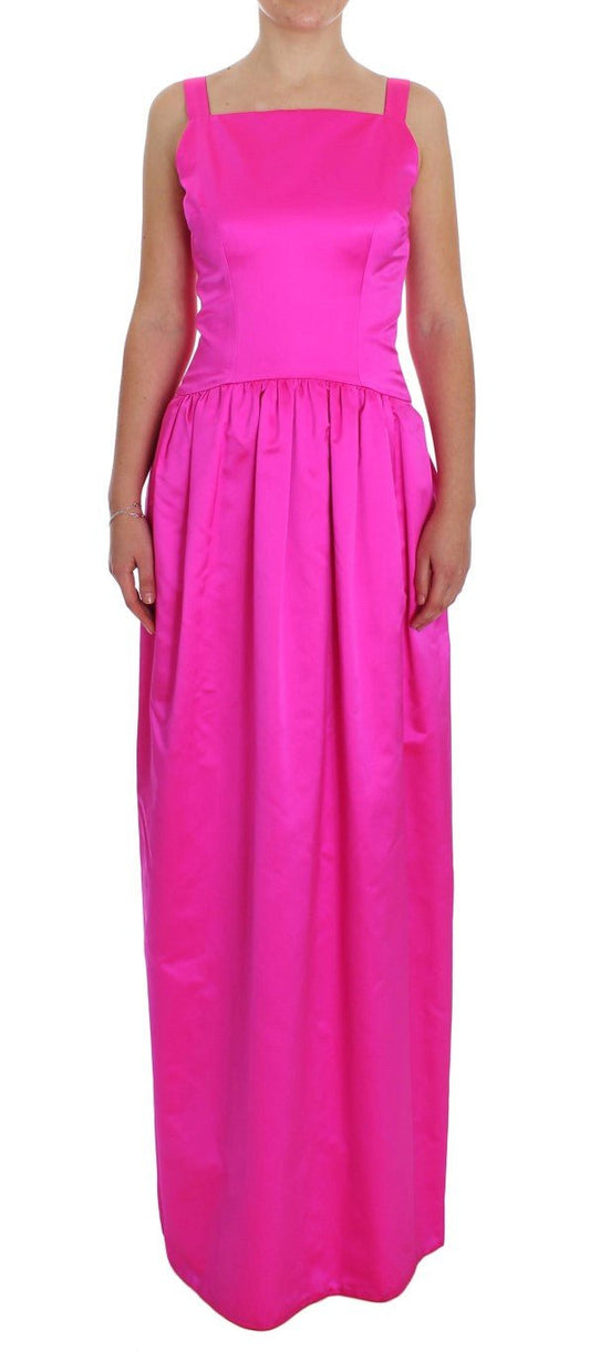 Dolce & Gabbana Elegant Silk Full Length Pink Sheath Dress - Sandy Store ByNet
