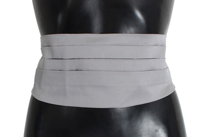Dolce & Gabbana Elegant Silk Gray Cummerbund - Sandy Store ByNet