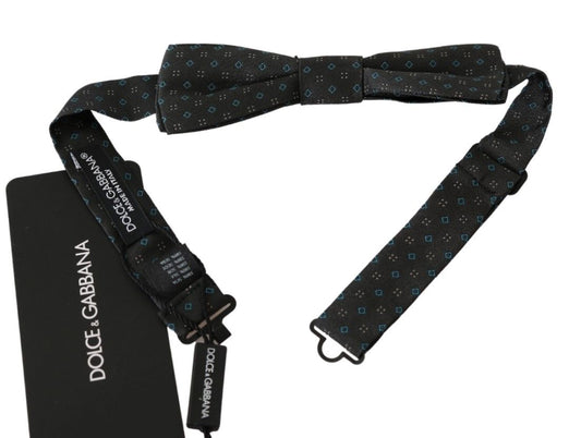 Dolce & Gabbana Elegant Silk Gray Patterned Bow Tie - Sandy Store ByNet