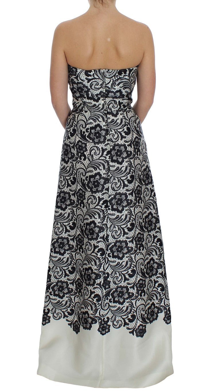 Dolce & Gabbana Elegant Silk Lace Corset Maxi Dress - Sandy Store ByNet