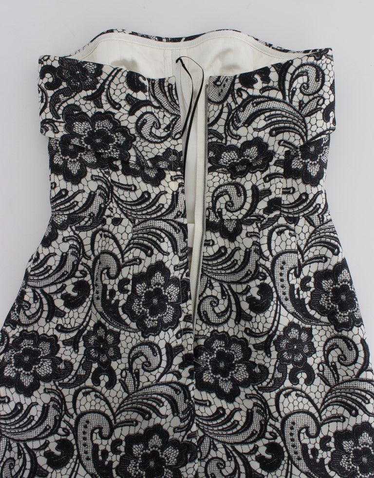 Dolce & Gabbana Elegant Silk Lace Corset Maxi Dress - Sandy Store ByNet