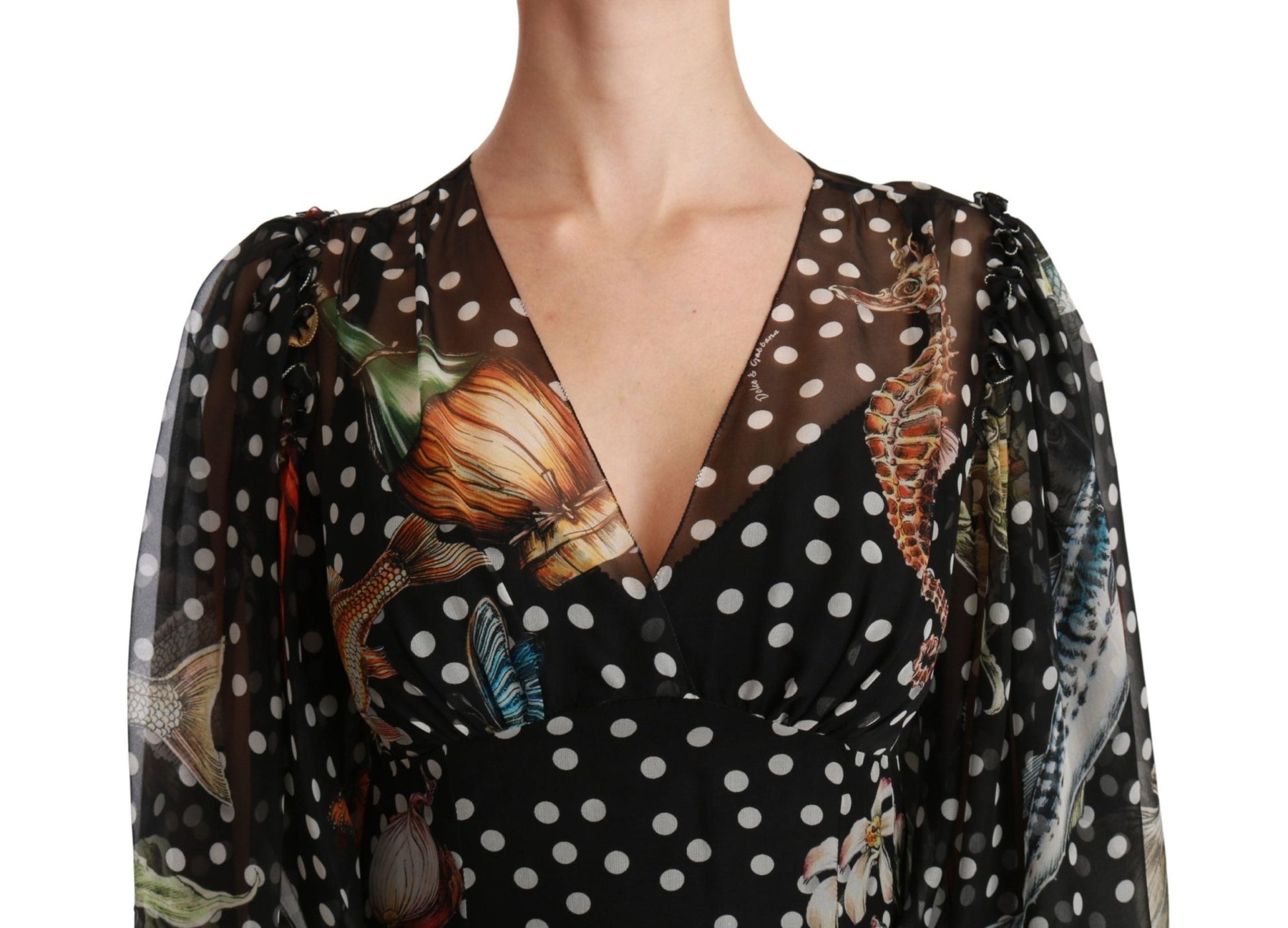 Dolce & Gabbana Elegant Silk Pleated A - Line Maxi Dress - Sandy Store ByNet