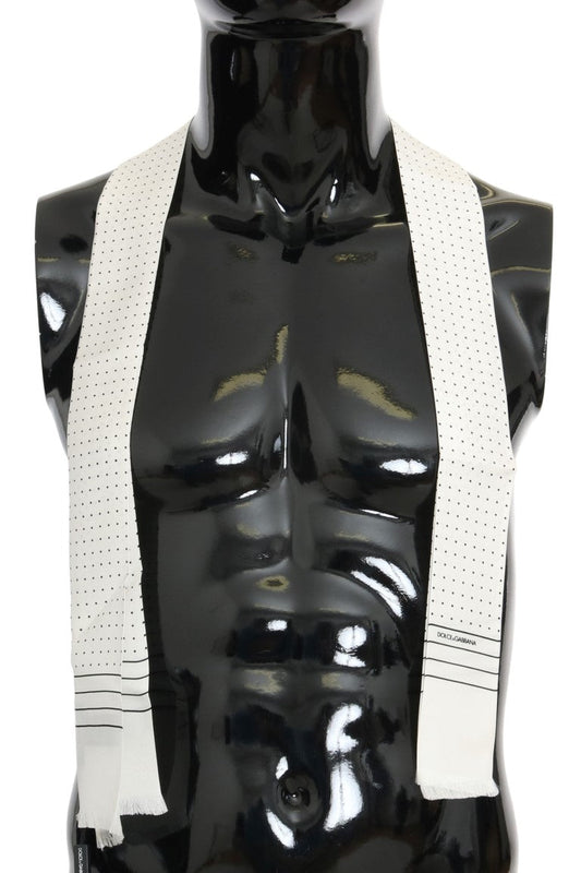 Dolce & Gabbana Elegant Silk Polka Dot Men's Scarf Wrap - Sandy Store ByNet