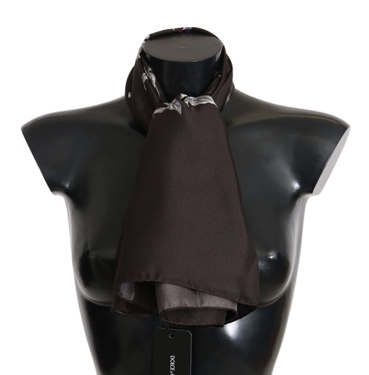 Dolce & Gabbana Elegant Silk Scarf Wrap in Luxe Brown - Sandy Store ByNet
