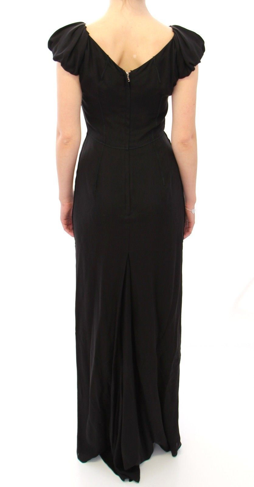 Dolce & Gabbana Elegant Silk Shortsleeved Evening Gown - Sandy Store ByNet