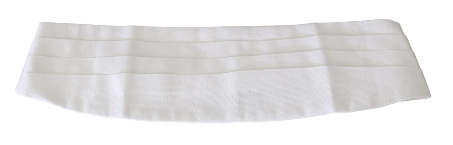 Dolce & Gabbana Elegant Silk White Cummerbund - Sandy Store ByNet
