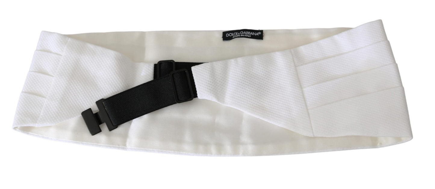 Dolce & Gabbana Elegant Silk White Cummerbund - Sandy Store ByNet