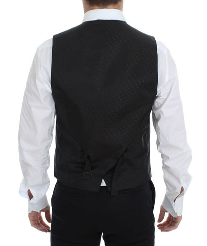 Dolce & Gabbana Elegant Silk - Wool Black Dress Vest - Sandy Store ByNet