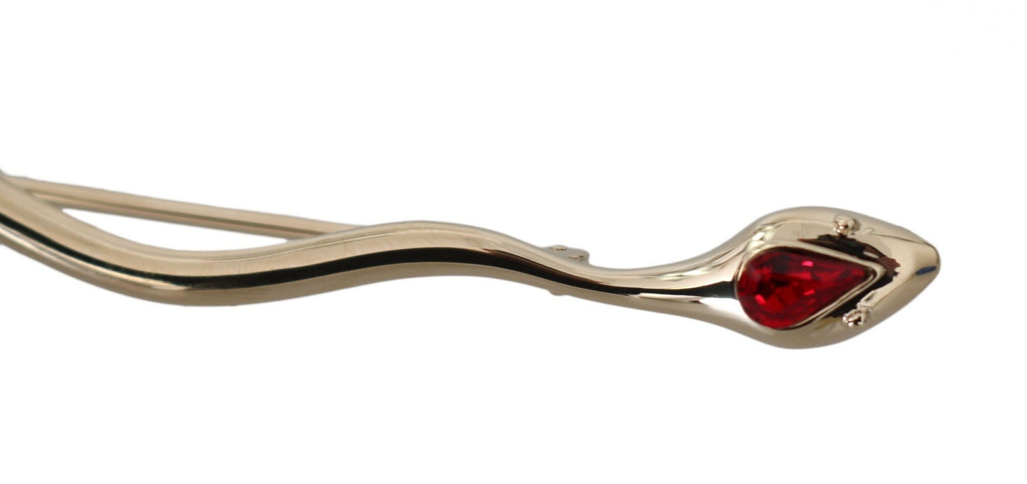 Dolce & Gabbana Elegant Silver Crystal Brooch Pin - Sandy Store ByNet