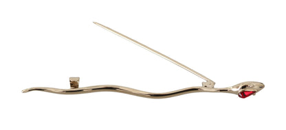 Dolce & Gabbana Elegant Silver Crystal Brooch Pin - Sandy Store ByNet