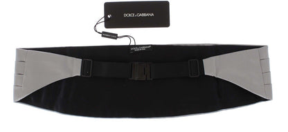 Dolce & Gabbana Elegant Silver Silk Cummerbund - Sandy Store ByNet
