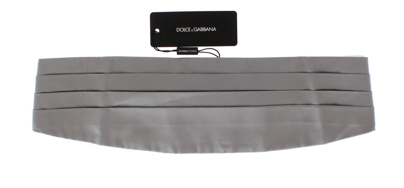 Dolce & Gabbana Elegant Silver Silk Cummerbund - Sandy Store ByNet
