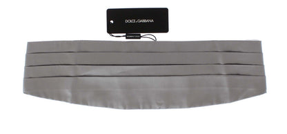 Dolce & Gabbana Elegant Silver Silk Cummerbund - Sandy Store ByNet