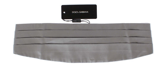Dolce & Gabbana Elegant Silver Silk Cummerbund - Sandy Store ByNet