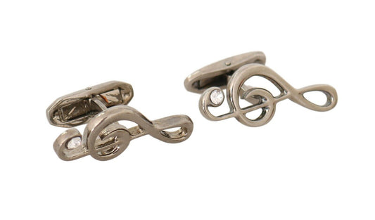 Dolce & Gabbana Elegant Silver Tremble Clef Cufflinks - Sandy Store ByNet
