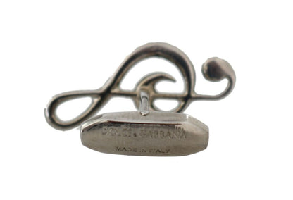 Dolce & Gabbana Elegant Silver Tremble Clef Cufflinks - Sandy Store ByNet
