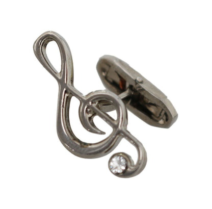 Dolce & Gabbana Elegant Silver Tremble Clef Cufflinks - Sandy Store ByNet