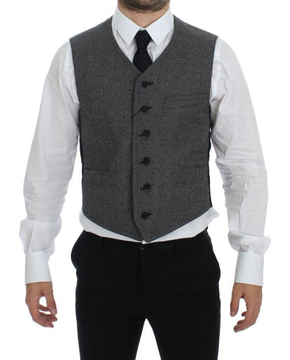 Dolce & Gabbana Elegant Single Breasted Gray Dress Vest - Sandy Store ByNet