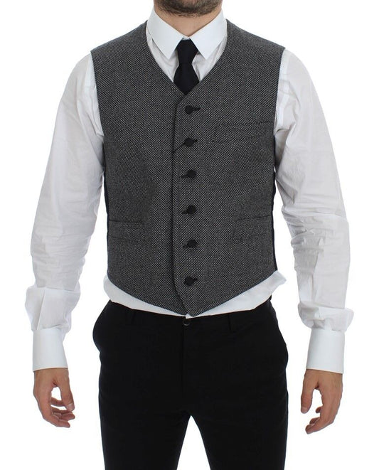 Dolce & Gabbana Elegant Single Breasted Gray Dress Vest - Sandy Store ByNet
