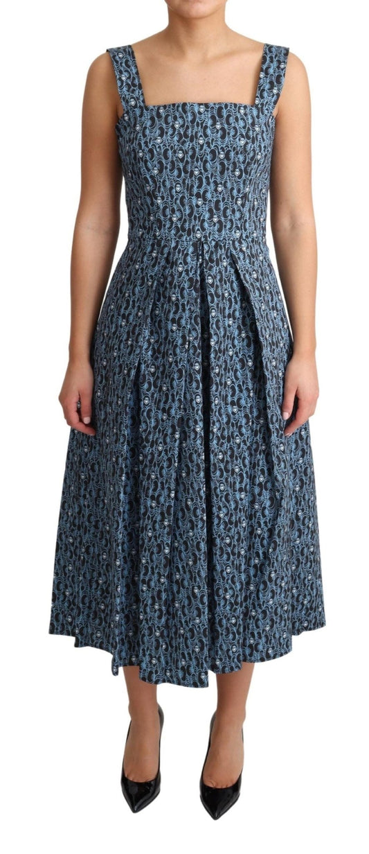 Dolce & Gabbana Elegant Sleeveless A - line Blue Heart Dress - Sandy Store ByNet