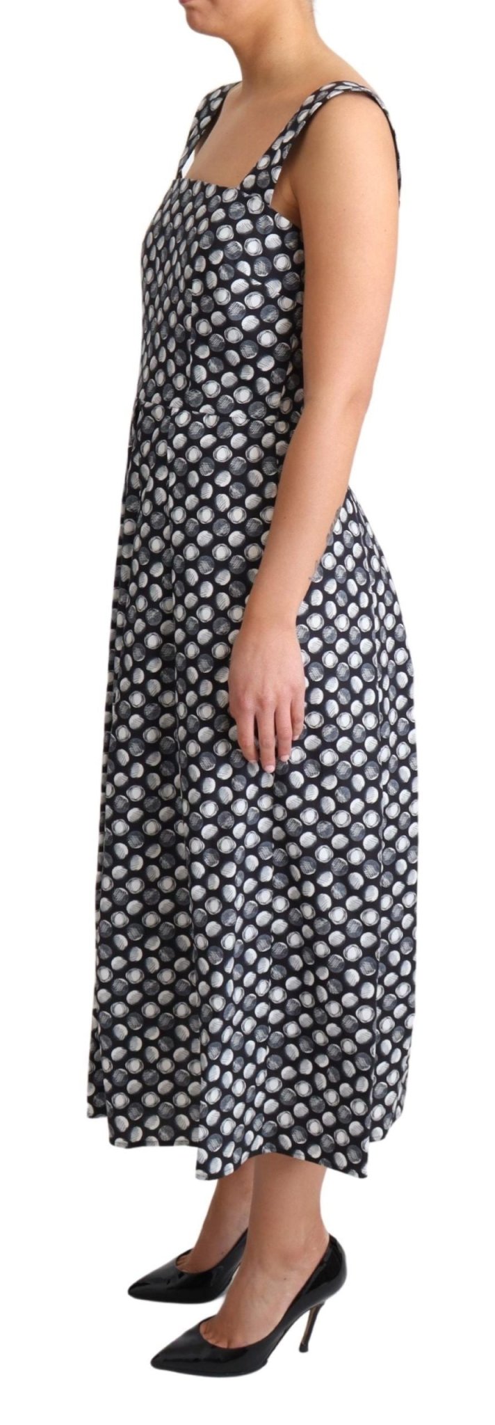 Dolce & Gabbana Elegant Sleeveless Geometric Midi A - Line Dress - Sandy Store ByNet