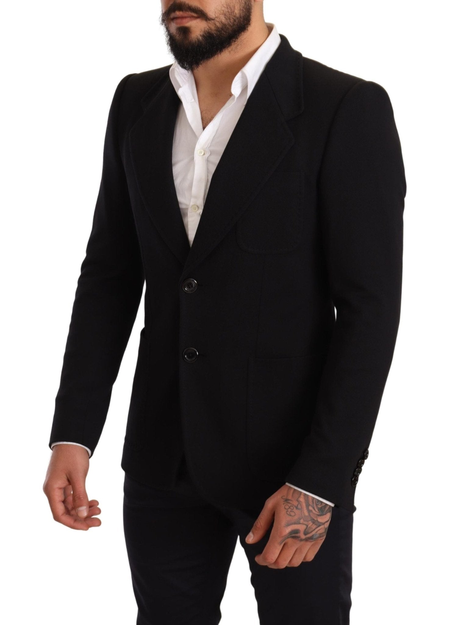 Dolce & Gabbana Elegant Slim Fit Black Cotton Blazer - Sandy Store ByNet