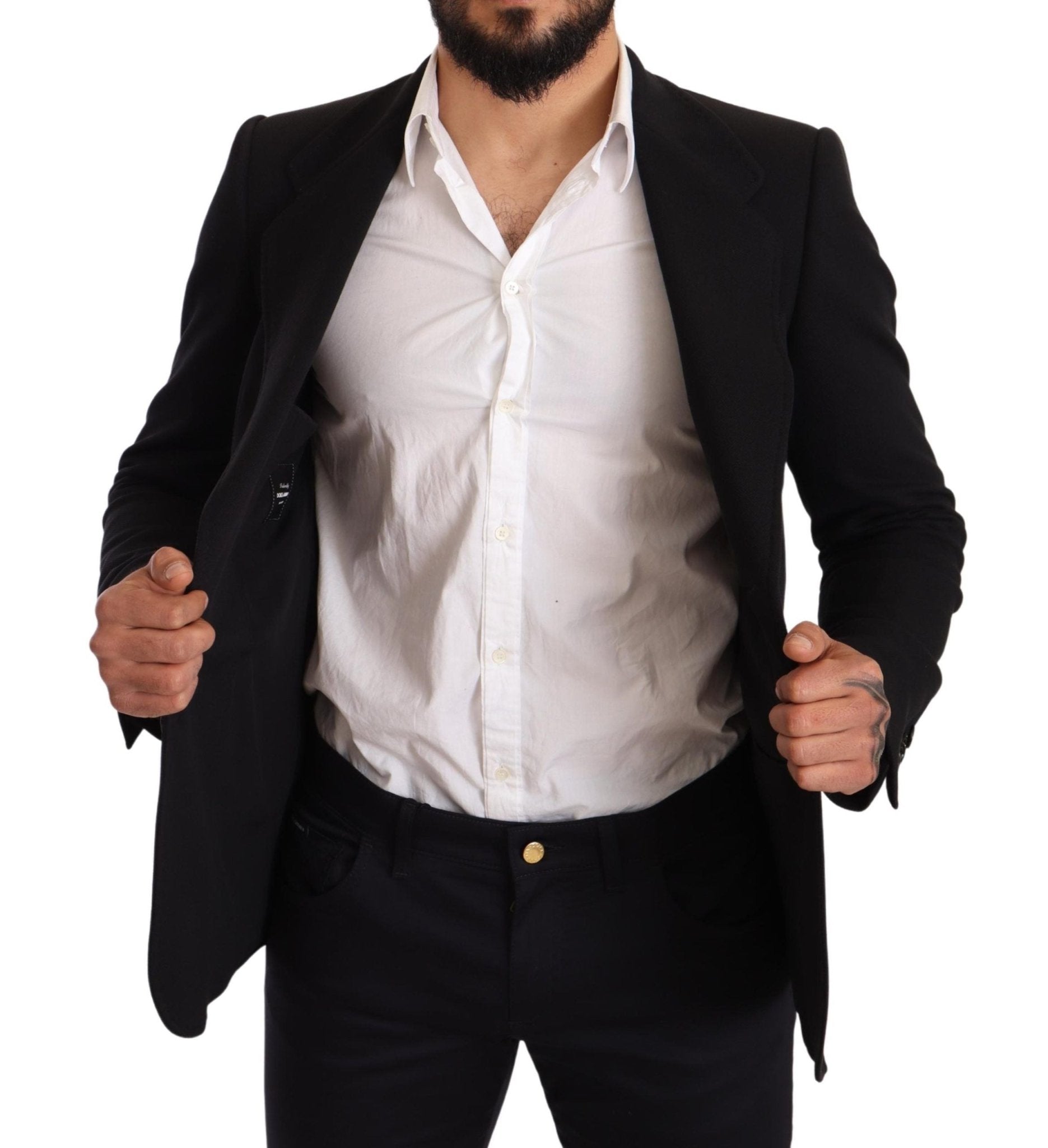 Dolce & Gabbana Elegant Slim Fit Black Cotton Blazer - Sandy Store ByNet